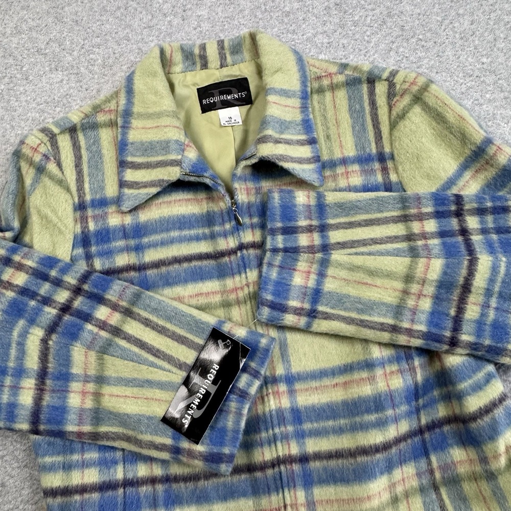 VTG Requirements Leading Lady Jacket Women's 16 Plaid Full Zip Wool Blend NWT